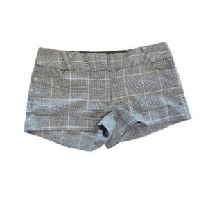 ---  Gray Plaid Checked Low Waist Low Rise Shorts Size 1